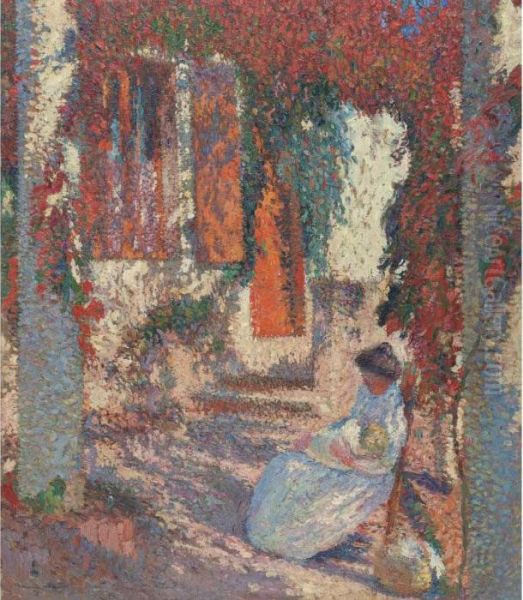 Mere Et Enfant Dans Le Jardin - view 1