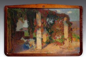 Automne, Chevriere Sous La Pergola A Marquayrol, Vers 1913
