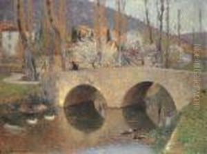 Le Pont A Labastide Du Vert Au Printemps by Henri Martin