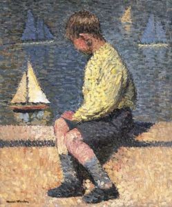 Garcon Au Bord Du Bassin, Jardin Du Luxembourg