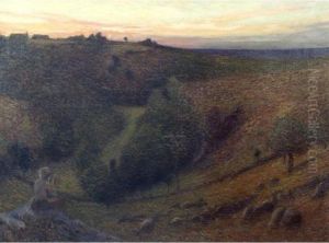 Berger Jouant Du Pipeau Au Coucher De Soleil