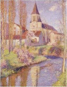 L'ecole Et L'eglise De La Bastide Du Vert by Henri Martin
