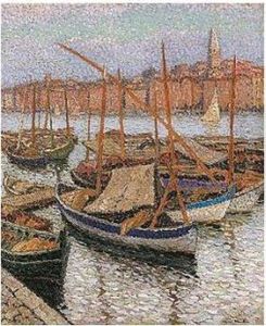Voiliers Dans Le Port De Collioure by Henri Martin