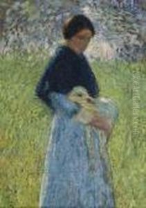 Bergre Et Sa Brebis by Henri Martin