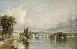 An Afternoon On The Thames, Richmond Bridge by John Martin