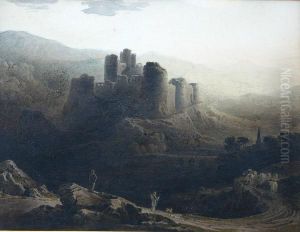 Moonlit - Chepstow Castle by John Martin