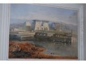 Study Of Egyptian Ruins By The Nile