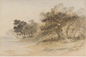 Study Of Figures Seated By The Edge Of A Lake