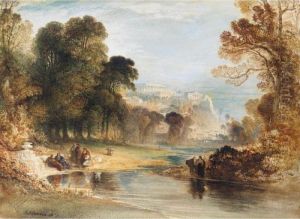 Figures In Gardens Below Athens by John Martin