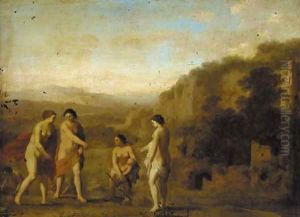 The finding of Moses by Cornelis Van Poelenburgh