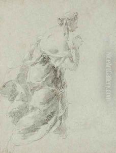 Femme agenouillee les mains jointes by Giovanni Battista Piazzetta