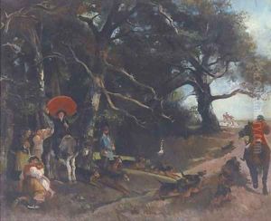 A prayer at the hunt by Giuseppe Palizzi