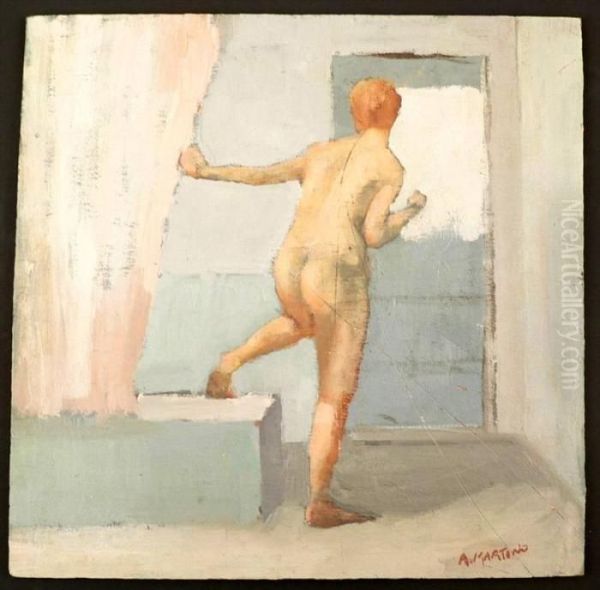 An Interior Scene With Nude Signed At The Lower Right Corner. - view 1