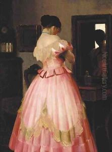 A lady in pink by Emil Pap