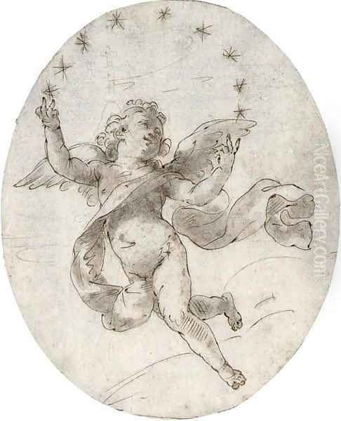 A putto with nine stars - view 1
