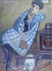 "figura Con Cagnolino" (1920) by Piero Marussig