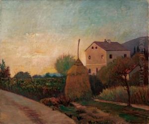 Campagna Con Paesaggio by Piero Marussig