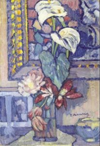 "interno Con Fiori E Quadro" (periodo Triestino) by Piero Marussig