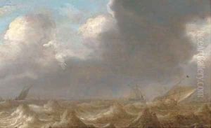 Shipping in a squall by Jan Porcellis