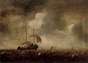Shipping in stormy seas by Jan Porcellis