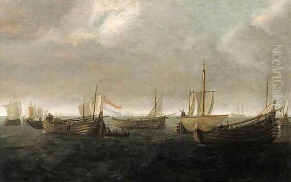 Wydships at anchor offshore on a cloudy day - view 1