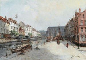Le Quai Aux Herbes A Gand, Belgique