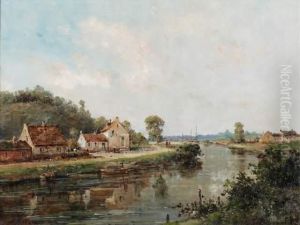 Les Bords De L'oise A Auvers by Gustave Mascart