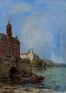 Retour De Peche Au Port by Gustave Mascart