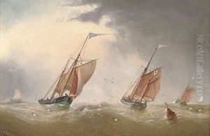 Fishing vessels in a squall by William Daniel Penny