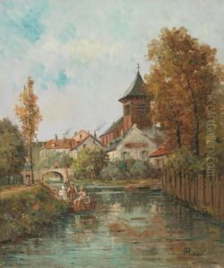 Promenade Sur La Riviere by Gustave Mascart