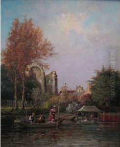 Pecheurs Sur Les Bords De Gretz Sur Loing