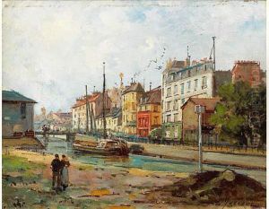 La Promenade Le Long Du Canal by Gustave Mascart