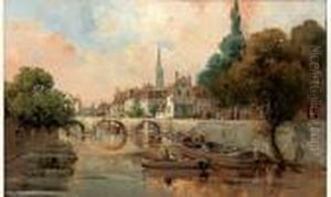 Peche A Ligne En Ville by Gustave Mascart