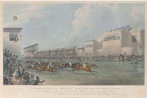 The celebrated horse Glaucus at Ascot Races beating Rockingham and Samarkand, by C. Pyall by James Pollard