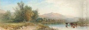 Cattle watering in the Highlands by Cornelius Pearson