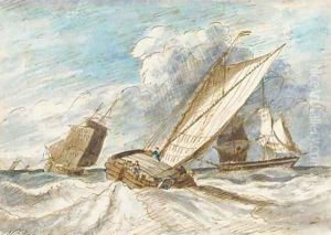 A trading barge heeling in the breeze