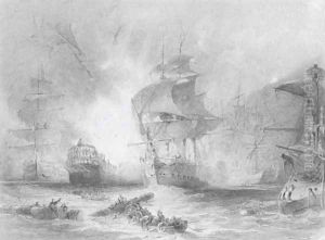 The Battle of the Nile, 1st August 1798 by Nicholas Pocock
