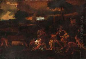 A classical landscape with figures