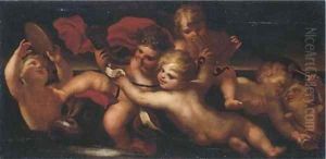An allegory of Music, with putti playing music an overdoor