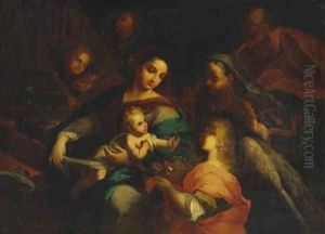The Holy Family with Saint Elizabeth and an angel
