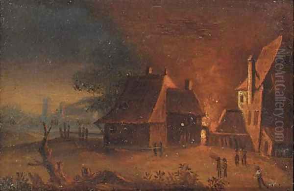 A fire at the farm - view 1