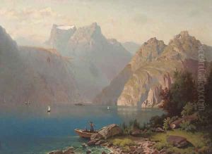 An alpine lake in summer