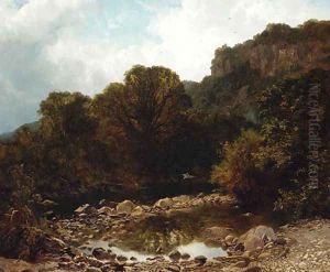 On the river Llugwy, Betws-y-Coed, North Wales by Joseph Paul Pettitt