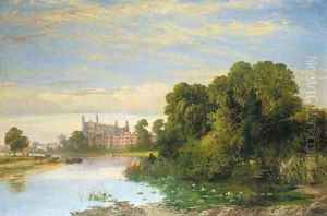 The College Chapel, Eton, from the Thames