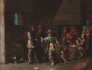 A guardroom interior by Anthonie Palamedesz
