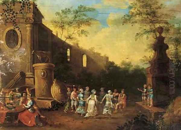 Merrymaking by the ruins - view 1