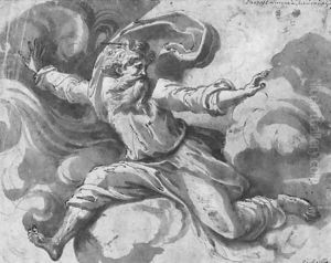 God the Father separating Light from Darkness, after Raphael by Giovanni Francesco Penni