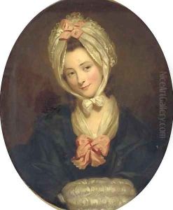 Portrait of a lady, half-length, in a black dress by Matthew William Peters