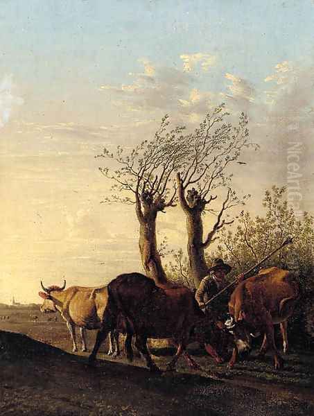 A cowherd in a landscape - view 1