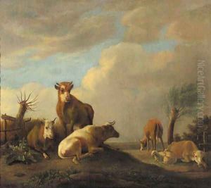 Cattle and sheep in a meadow by Paulus Potter